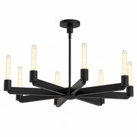 Alora Mood Claire CH607232MB 32-Inch 8-Light Chandelier in Matte Black with Strong Forged Steel Arms