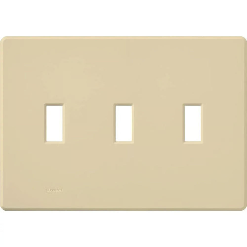 Lutron Fassada 3-gang wall plate in Ivory