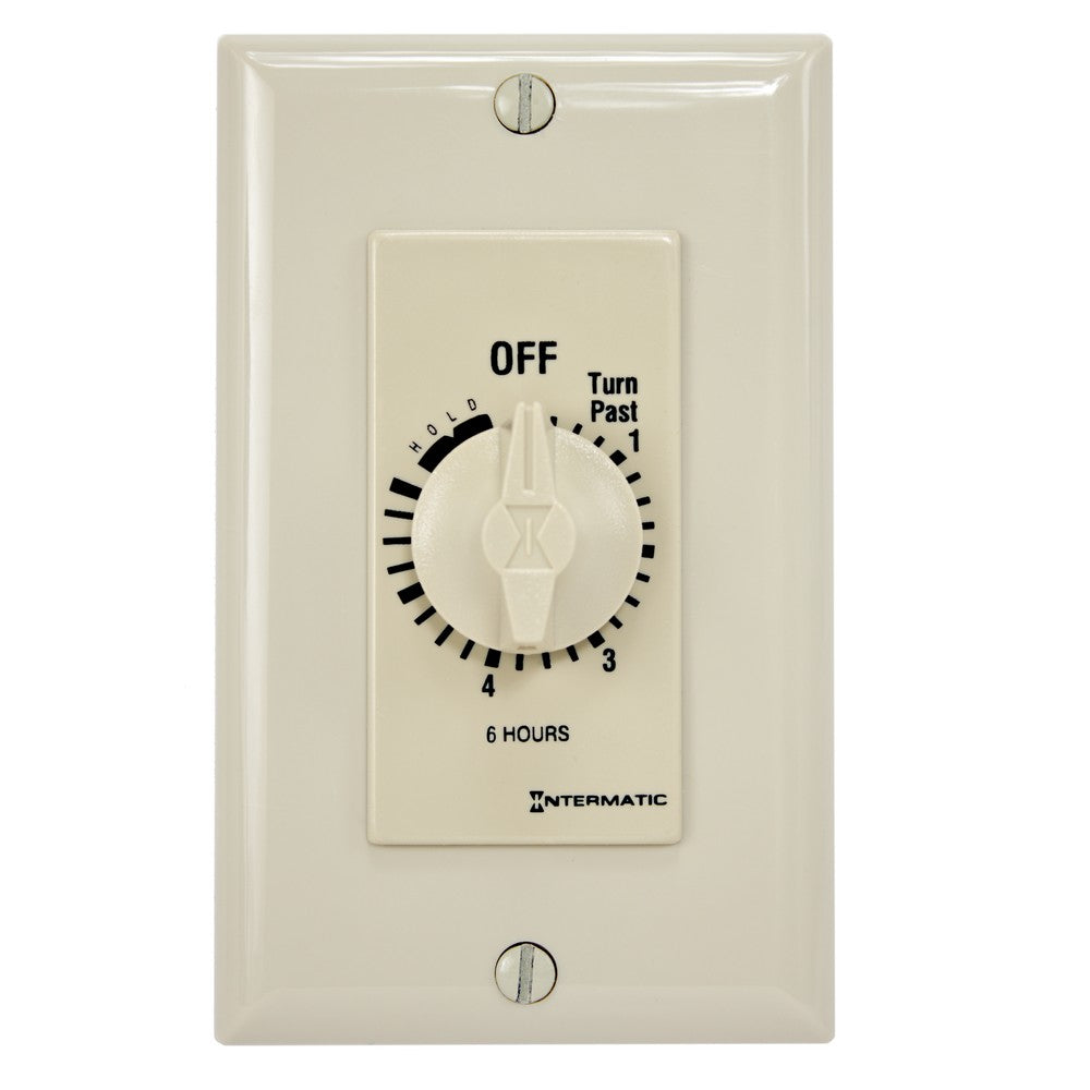 Intermatic 125-277 VAC 6 Hour Max 50/60 HZ Ivory Decorator Spring Wound Countdown Timer FD6HH