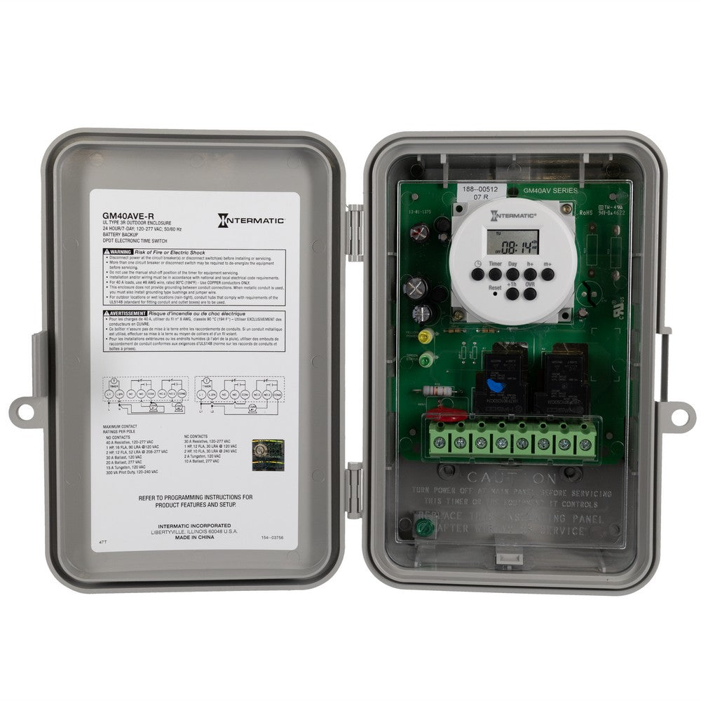 Intermatic 120-277V 40A 24-Hour Electronic Time Control GM40AVE-RD89