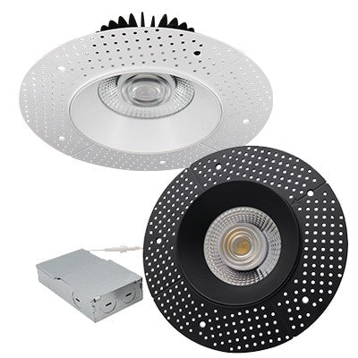 Lighting Spot 26 6 in. 5CCT selectable Round Smooth Trimless Black Canless LED Downlight LS-CS-6RTL-S-24W-CCT