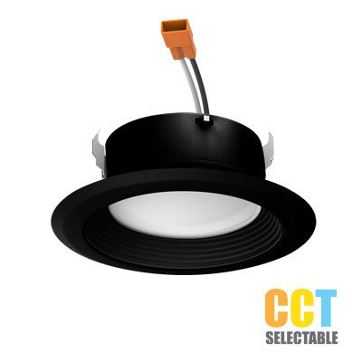 Lighting Spot 26 4 in. 8.7W 3CCT Selectable (30K/40K/50K) Baffle Black LED Recessed Downlight LSF-4-3CCT-BF-BK