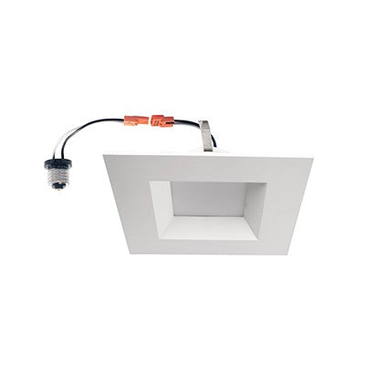 Lighting Spot 26 4 in. 10W 2700K Square Smooth White LED Recessed Downlight LSJ-724-SQ-S-27K