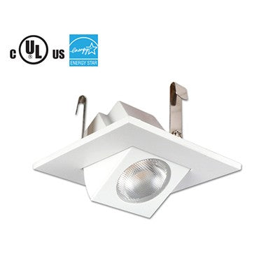 Lighting Spot 26 2 in. 9W 4000K Square Adjustable White LED Recessed Downlight LSL-2-247-4K