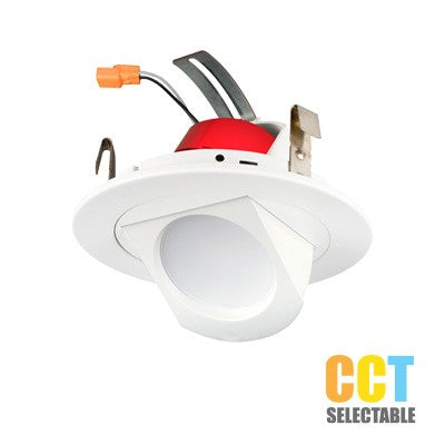 Lighting Spot 26 4 in. 8W 3CCT selectable Adjustable Gimbal White LED Recessed Downlight LSL-4-488EN-5CT-WH