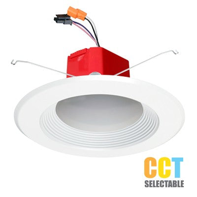 Lighting Spot 26 5 in. 13W 0-10V 5CCT Selectable (27K/30K/35K/40K/50K) Round Baffle White LED Recessed Downlight LSL-563W-...