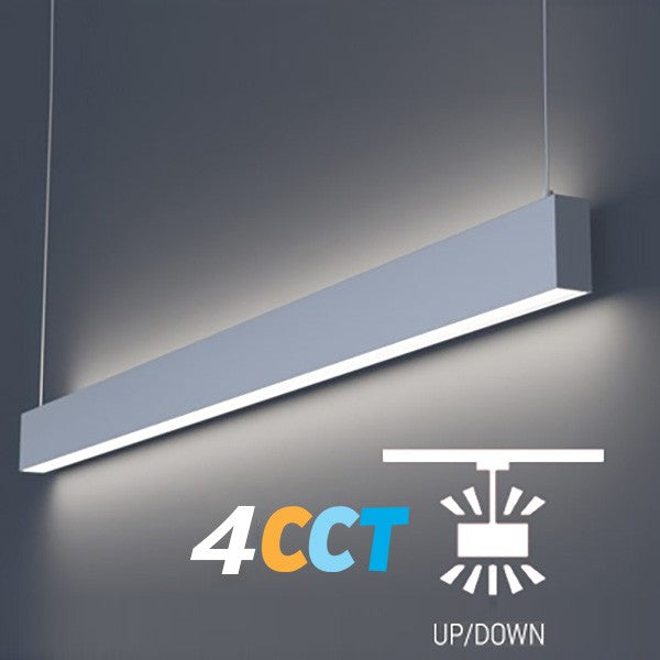 Lighting Spot 26 2 ft. 10W/15W/20W/25W 30K/35K/40K/50K White Linear Light Up Light Option LSS-UPD-2WT-4CCT-WH