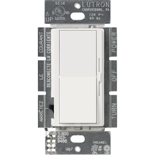 Lutron Diva LED+ dimmer switch in Snow White