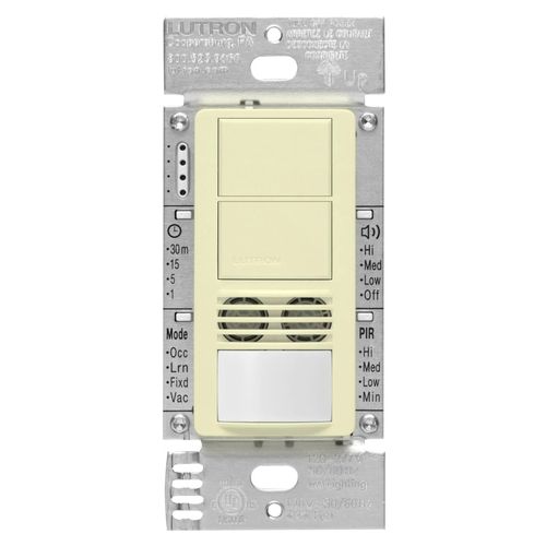 Lutron Maestro dual-tech occupancy sensor switch in Light Almond