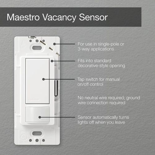 Lutron Maestro fan and light control in White