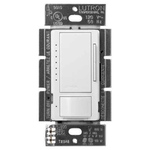 Lutron Maestro LED+ dimmer switch in Snow White