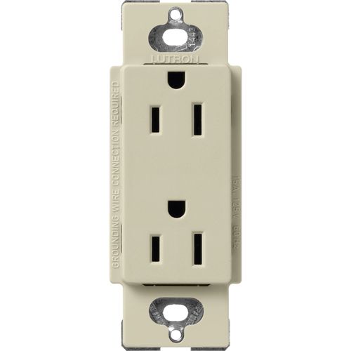 Lutron Claro 15 A duplex receptacle in Clay