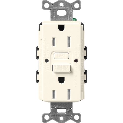 Lutron Claro GFCI receptacle in Biscuit