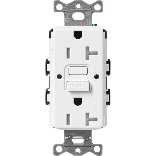 Lutron Claro GFCI receptacle in Snow White