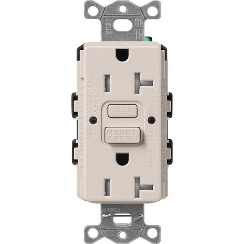 Lutron Claro GFCI receptacle in Taupe