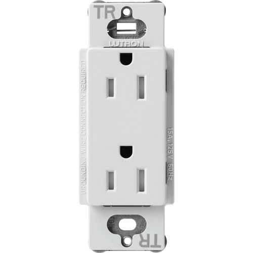 Lutron Claro 15 A tamper-resistant duplex receptacle in Mist