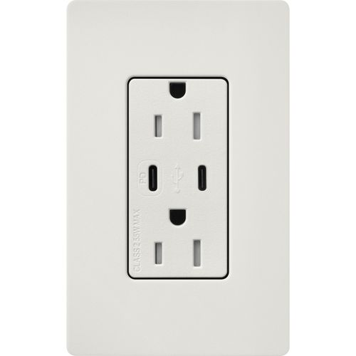 Lutron Claro USB charging receptacle in Lunar Gray