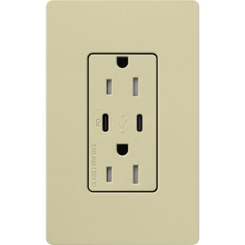 Lutron Claro USB charging receptacle in Sage