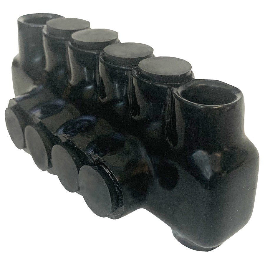 Morris 97854 Black Insulated Connector, Dual Side Entry, Mountable