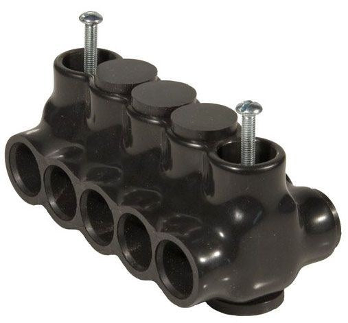 Morris 97863 Black Insulated Connector, Dual Side Entry, Mountable
