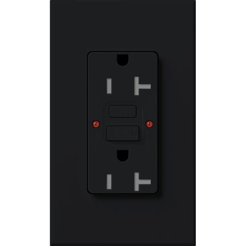 Lutron Architectural GFCI receptacle in Black
