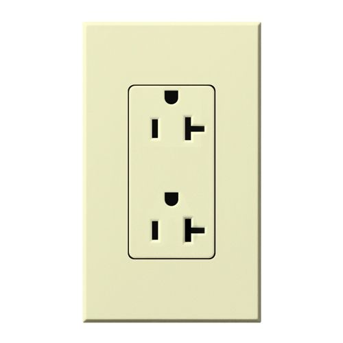 Lutron Architectural 20 A tamper-resistant duplex receptacle in Almond