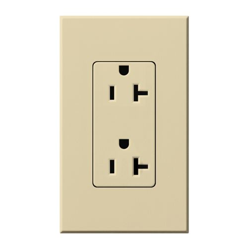 Lutron Architectural 20 A tamper-resistant duplex receptacle in Ivory