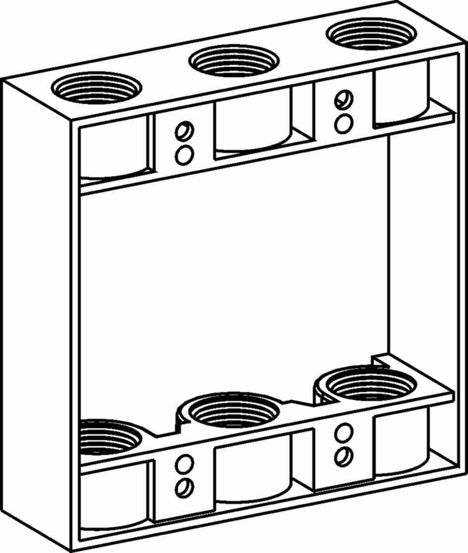 Orbit 2-Gang Weatherproof Extension Ring 6 Hub 1/2 in hub size 1 in Deep 2EXB50-6 - SKU 2EXB506