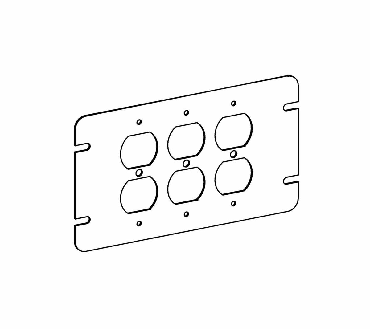 Orbit 3-Gang Duplex Receptacles Switch Box Cover 4M3-DR