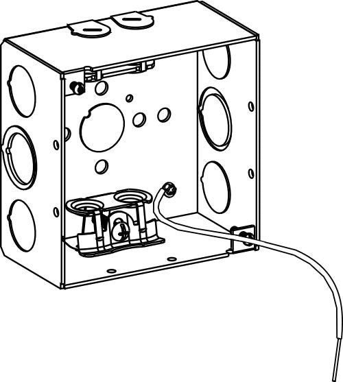 Orbit 4 in Square 2-1/8 in Deep 4S Square Steel Box Angled MC Clamp With Pigtail 4SDB-AMC-PT