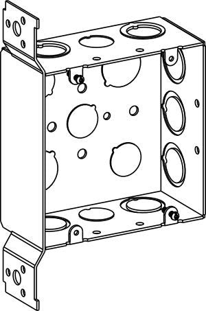 Orbit 4-11/16 in W X 4-11/16 in H 2-1/8 in Deep 5S Square Steel Box Mixed Knockouts Bracket 5SDB-MKO-FB