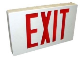 Orbit LED Exit Sign, AC Only, White Housing, Red Letters ESLWR