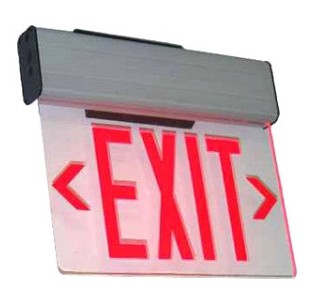 Orbit LED Surface Edge-Lit Exit Sign, Aluminum Casing, 1 Face, Green Letters, Dual Circuit ESSEA1G2C