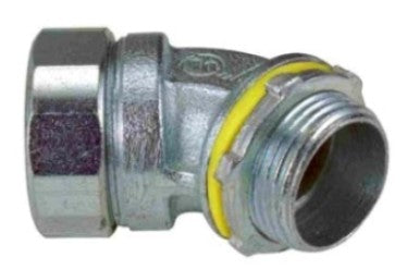 Orbit Liquidtight Connector, Malleable Iron, 45DEGREE, 1/2 in MLT4550