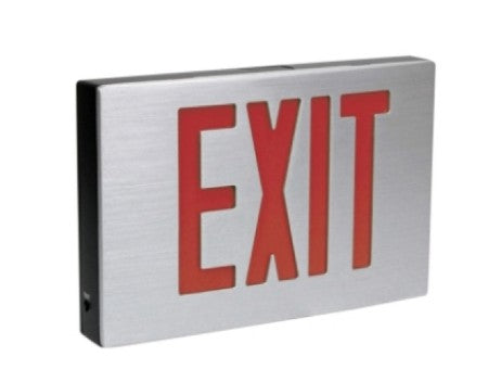 Orbit LED Ny Cast Aluminum Exit Sign, Aluminum Hsg, Aluminum Fp, 1 F, Battery Backup NYESLAAA1EB
