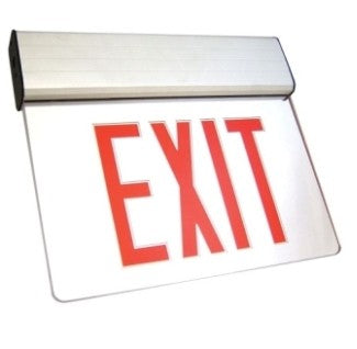 Orbit LED Ny Surf Edgelit Exit Sign, White Trm, 1 F, Battery Backup NYESSEW1EB