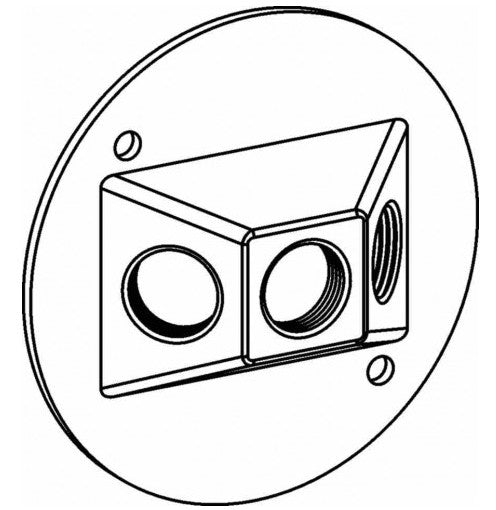Orbit 4 in Round WP Cover 3 1/2 in Thread Hole Br RC3BR