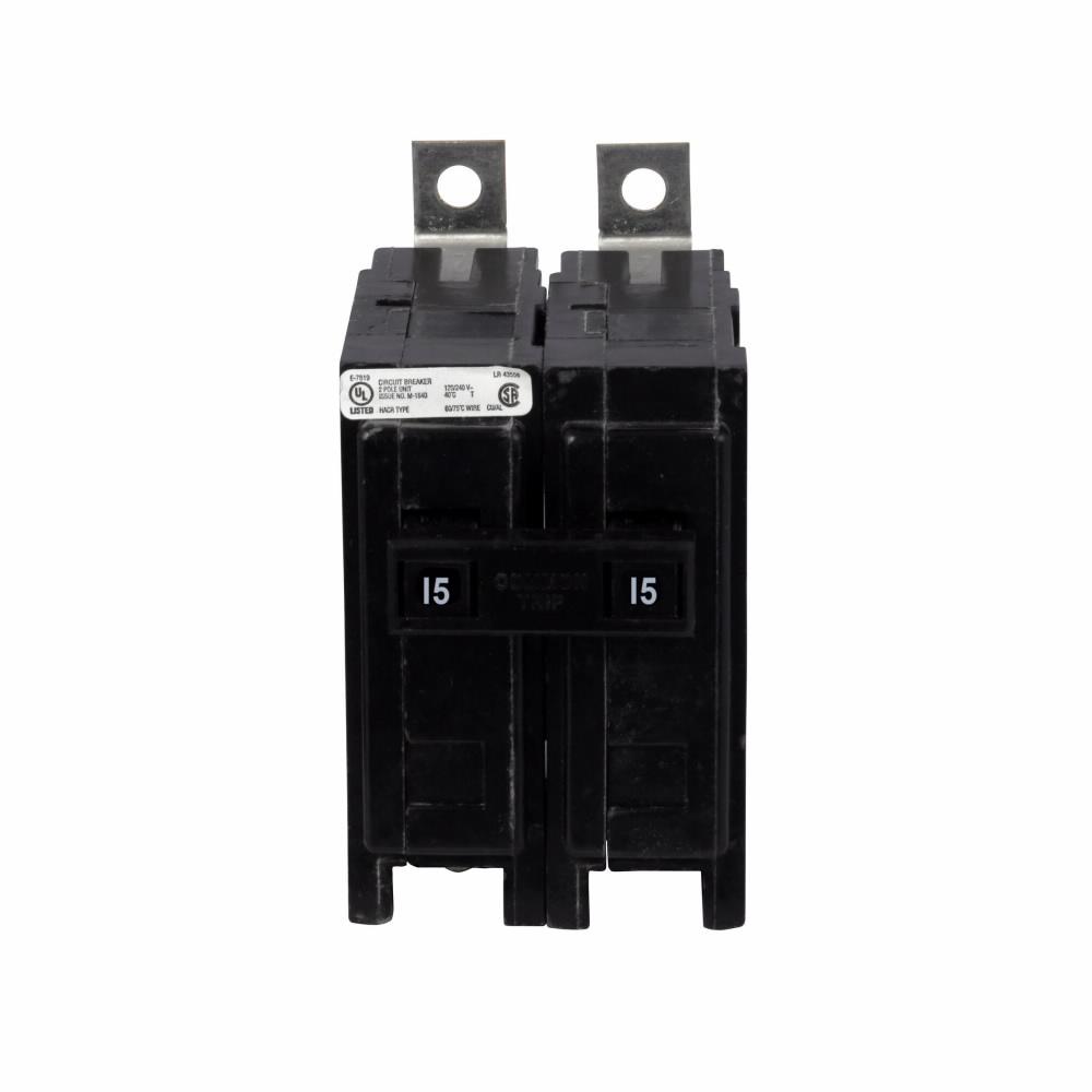 Cutler Hammer 15A 120/240V Two-Pole Quicklag Industrial Thermal-Magnetic Circuit Breaker, 22 kAIC, Bolt-On