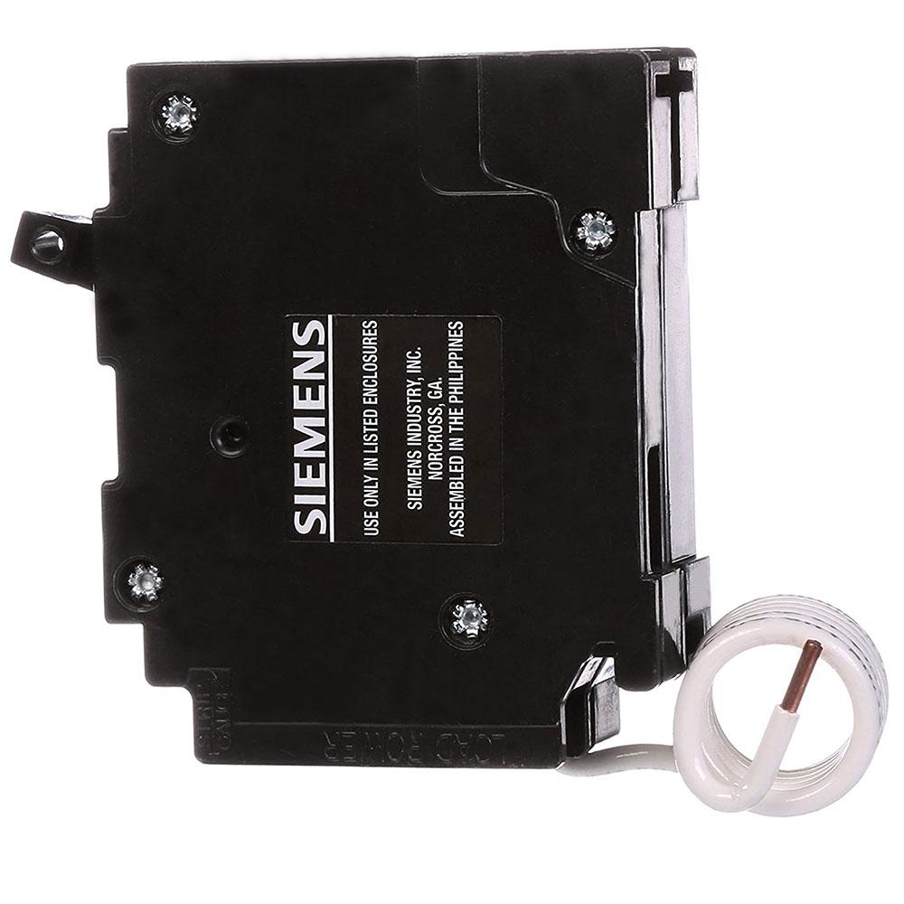 Siemens 20 Amp 120 VAC 1 Pole Ground Fault Circuit Breaker Plug-In 10kA Interrupt Thermal Magnetic Trip