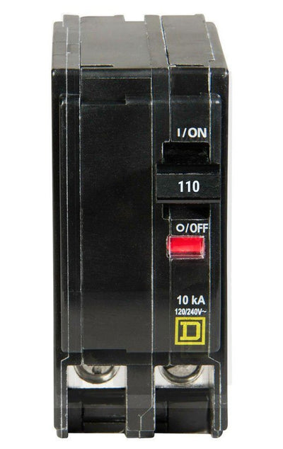 Square D 110 Amp 2 Pole 120/240V Circuit Breaker Plug-In 10kA Interrupt