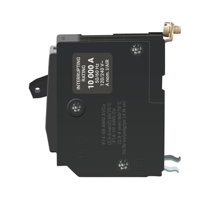 Square D 60 Amp 1 Pole 120/240VAC Bolt-On Miniature Circuit Breaker, QO Series, 10kA Interrupt Rating, Thermal Magnetic Trip, UL/CSA Listed