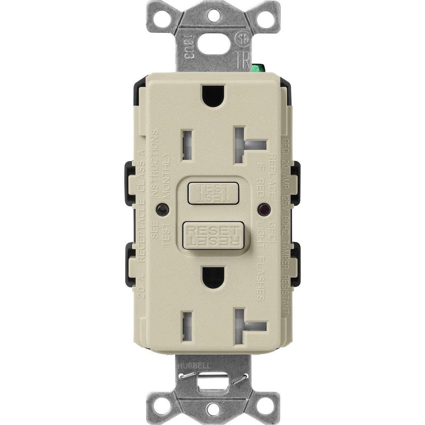 Lutron Claro GFCI receptacle in Clay