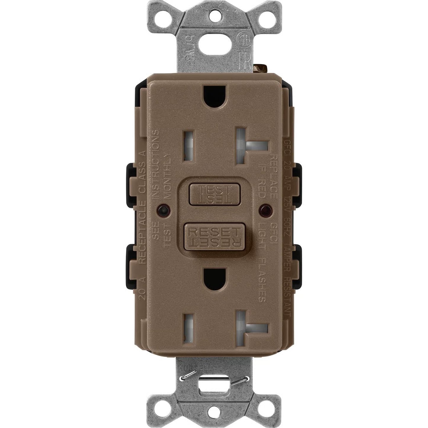 Lutron Claro GFCI receptacle in Espresso