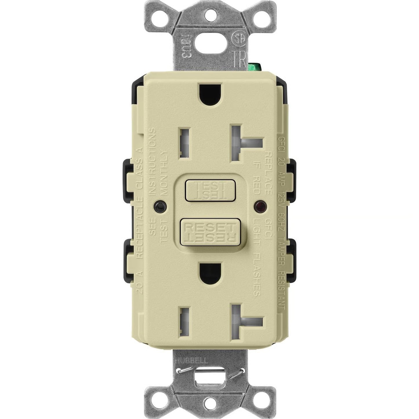 Lutron Claro GFCI receptacle in Sage
