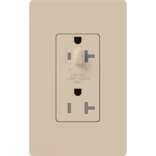 Lutron Claro 20 A tamper-resistant duplex receptacle in Taupe