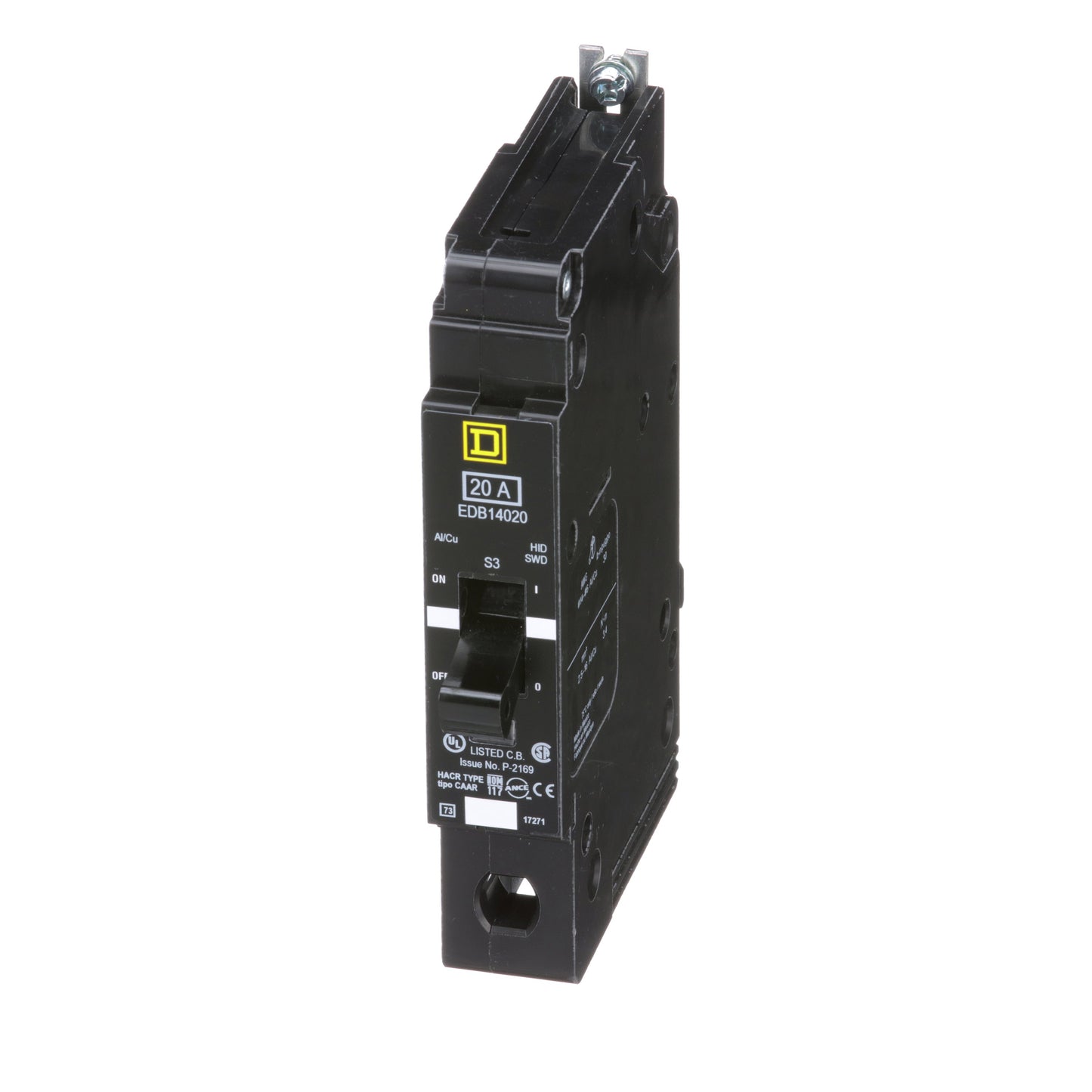 Schneider Electric (Square D) 1-Pole 20 A 480Y/277 V AC Bolt-On Circuit Breaker, Type EDB