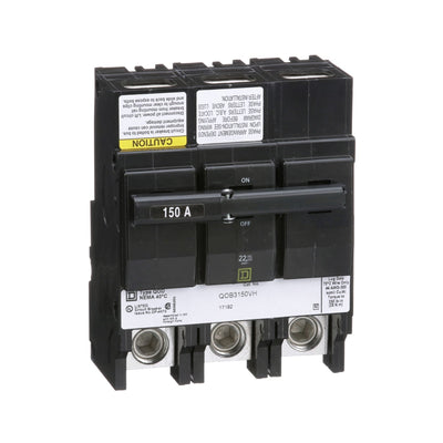 Square D 150 Amp 240 VAC 3 Pole Bolt-On Miniature Circuit Breaker 22kA Interrupt Rating