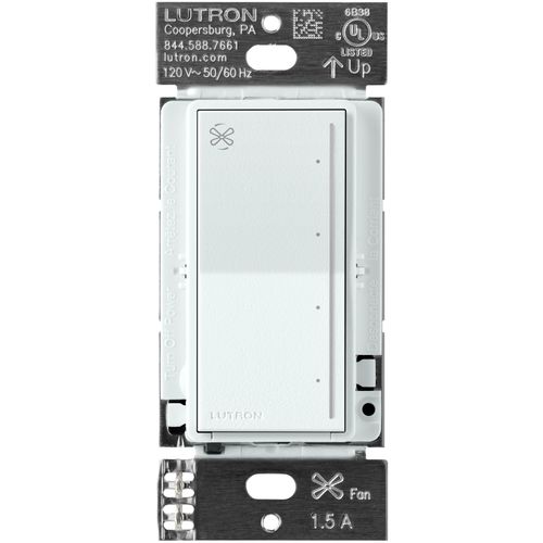 Lutron Sunnata 4-speed fan control in Glacier White