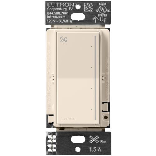 Lutron Sunnata fan and light control in Light Almond