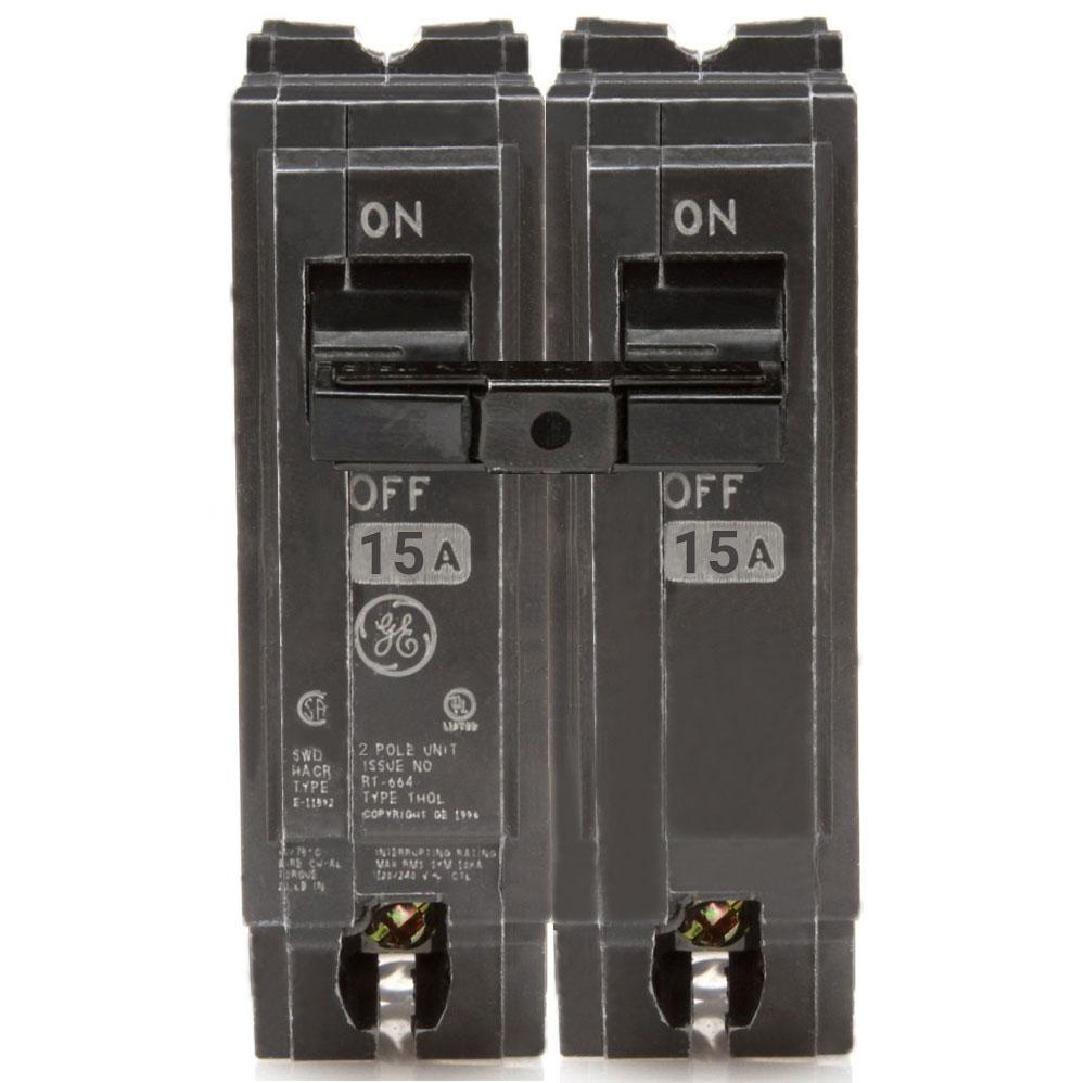 General Electric 15 Amp 2 Pole 240VAC Circuit Breaker Q-Line Series